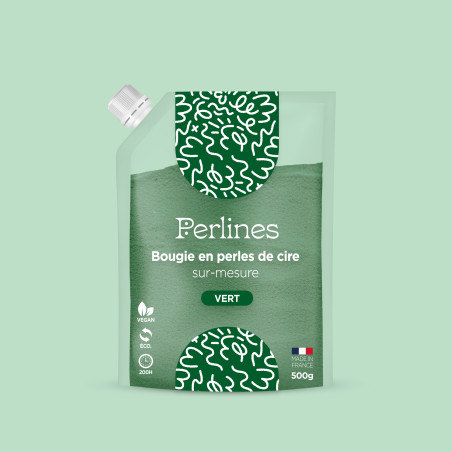Bougie en perles de cire I Vert I Magie de noël avec Pelines!
