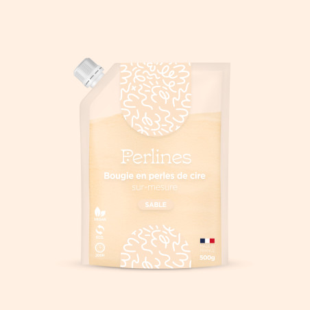 Bougie en perles de cire I Sable I -35% sur la première commande