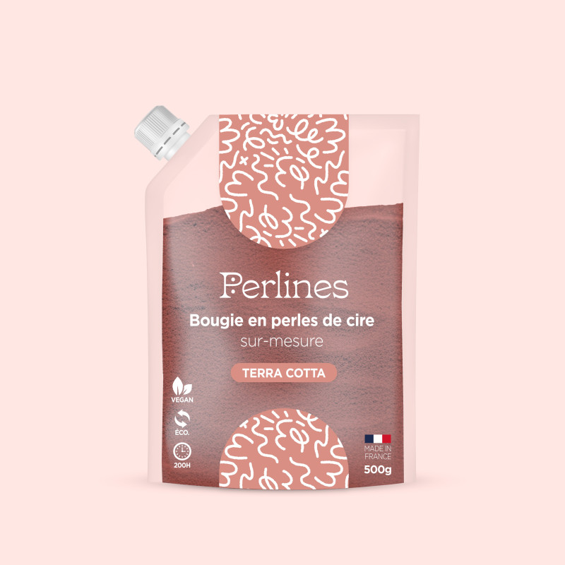 Bougie en perles de cire I Terracotta I -35% sur la première commande