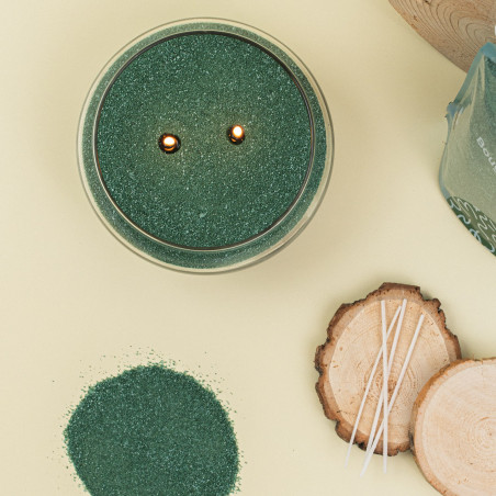 Bougie en perles de cire I Vert I Magie de noël avec Pelines!