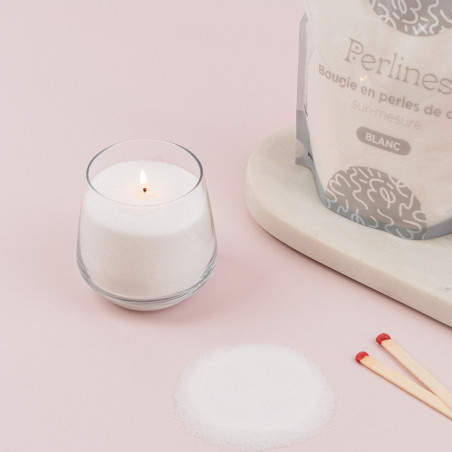 Bougie en perles de cire I Blanc I -35% sur la première commande