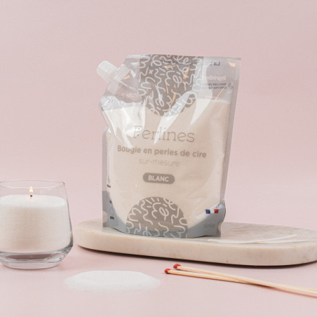 Bougie en perles de cire I Blanc I -35% sur la première commande