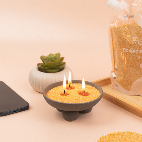 Bougie en perles de cire I Sable I -35% sur la première commande